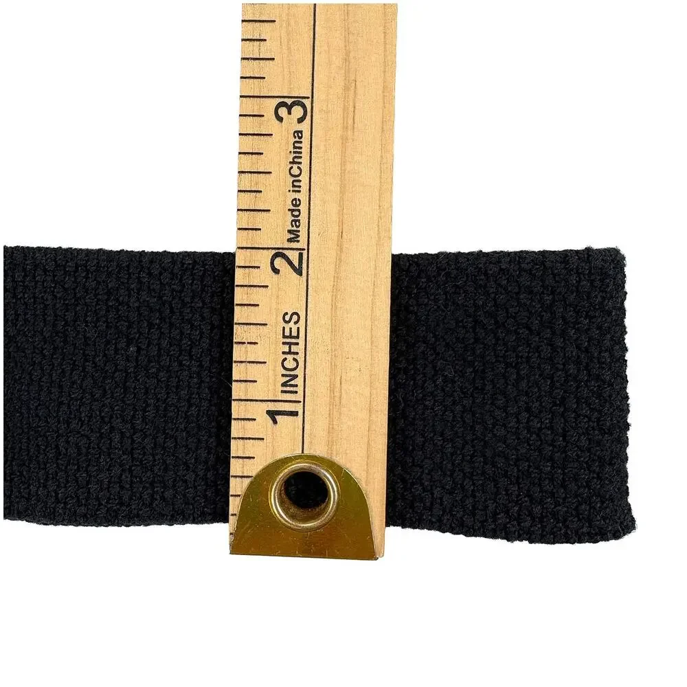 Omega VTG Women's M Black Stretch Belt Brass Arrowhead Buckle USA 80s